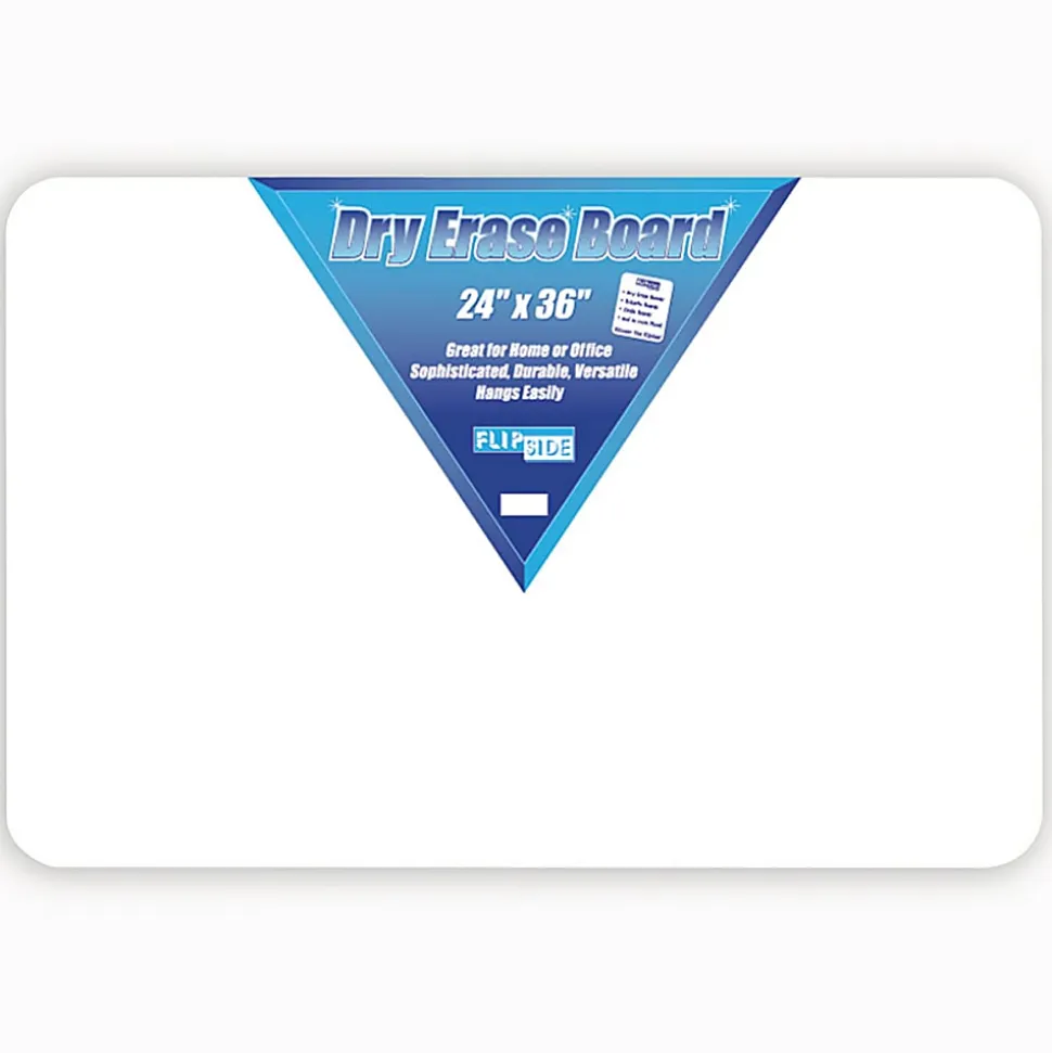 Flipside Non-Magnetic Unframed Dry-Erase Whiteboards, 24" x 36", White, Pack Of 2