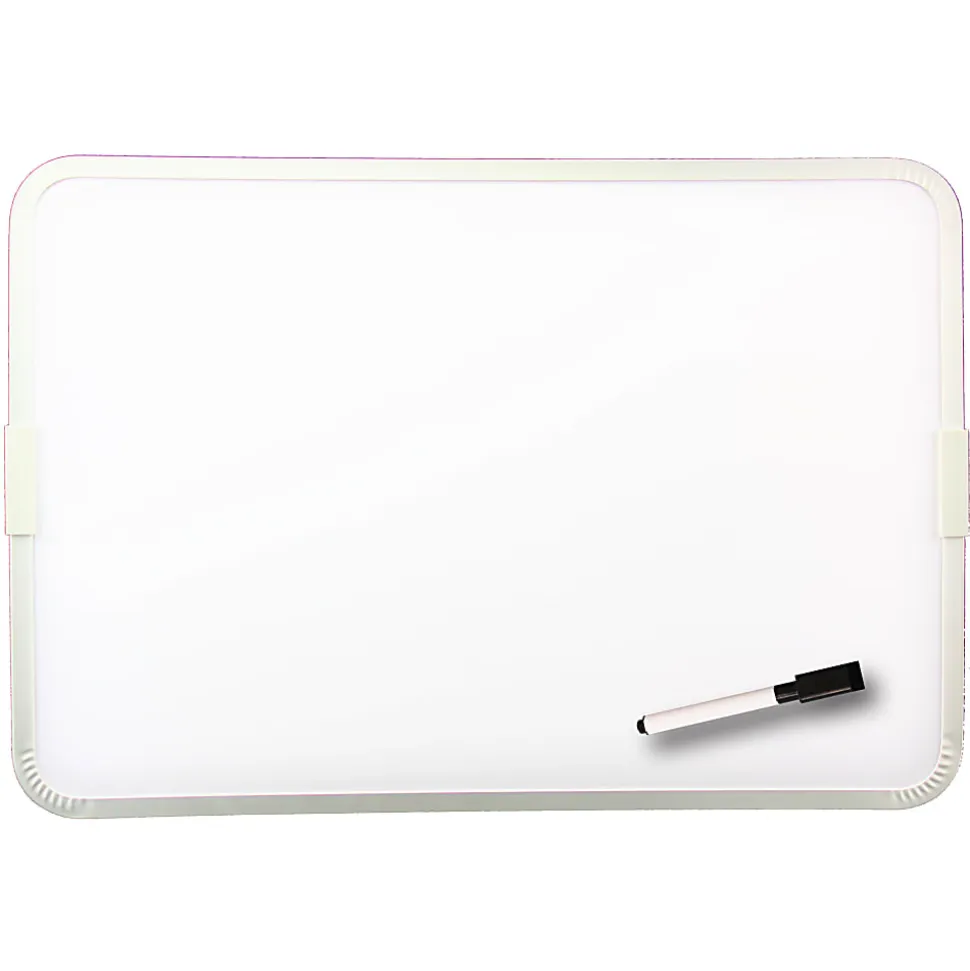 Flipside Products 2-Sided Magnetic Dry-Erase Boards With Pens, 12" x 9", White, Silver, Aluminum Frame, Pack Of 3 Boards