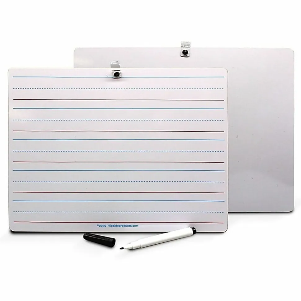 Flipside Two-Sided Non-Magnetic Unframed Dry-Erase Whiteboards, 9" x 12", White, Pack Of 12
