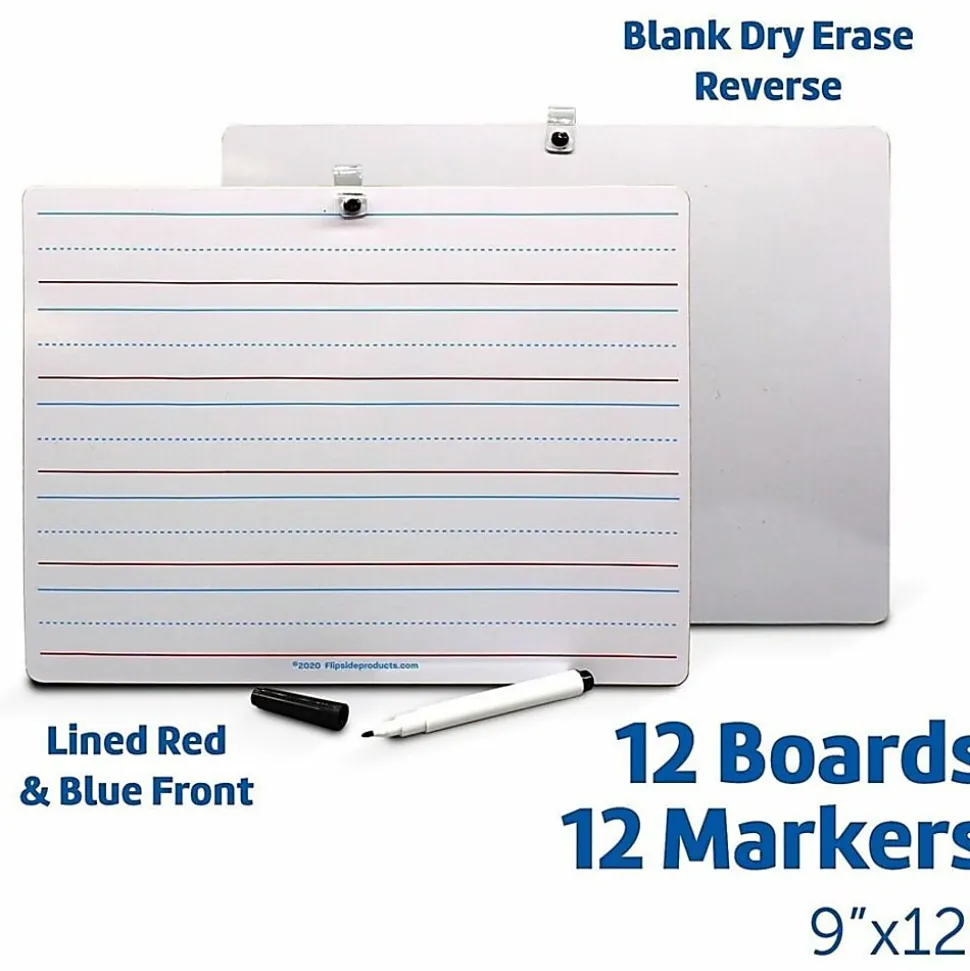 Flipside Two-Sided Non-Magnetic Unframed Dry-Erase Whiteboards, 9" x 12", White, Pack Of 12