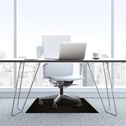 Floortex Advantagemat® Black Vinyl Rectangular Chair Mat - FC114860LEBV