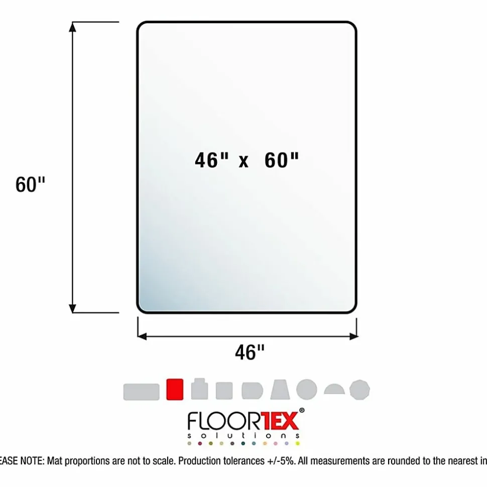 Floortex Advantagemat® Plus APET Rectangular for Low/Standard Pile Carpets - 46"x60" - 60"x46"x 0.087" Depth x 0.087" Thickness - NCCMFLAG0006