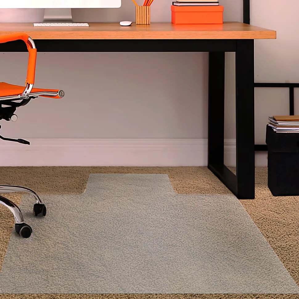 Floortex® Advantagemat® Vinyl Lipped Chair Mat for Carpets up to 1/4", 36" x 48", Clear