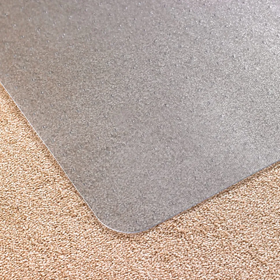Floortex® Advantagemat® Vinyl Lipped Chair Mat for Carpets up to 1/4", 45" x 53", Clear