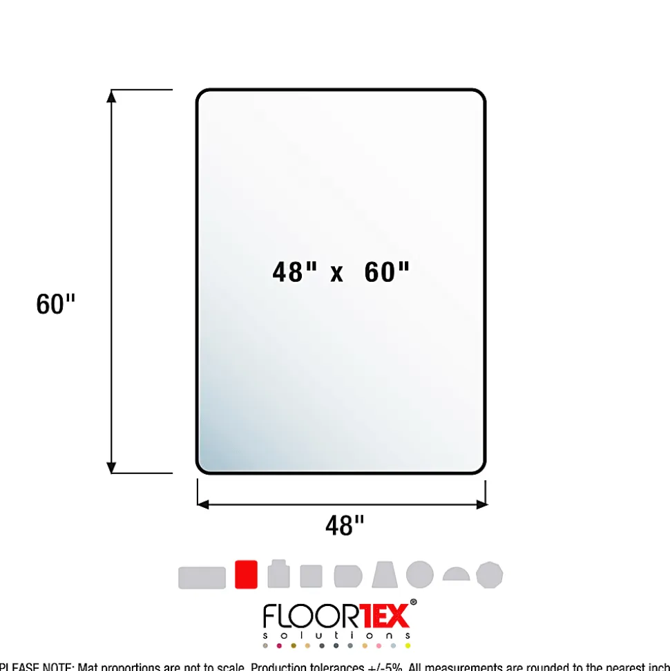 Floortex® Advantagemat® Vinyl Lipped Chair Mat for Carpets up to 1/4", 45" x 53", Clear