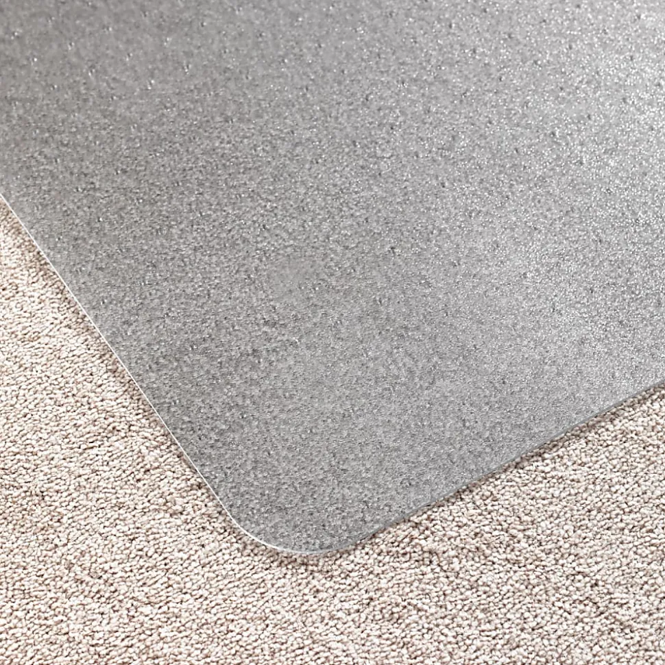 Floortex® Advantagemat® Vinyl Lipped Chair Mat for Carpets up to 3/8", 45" x 53", Clear