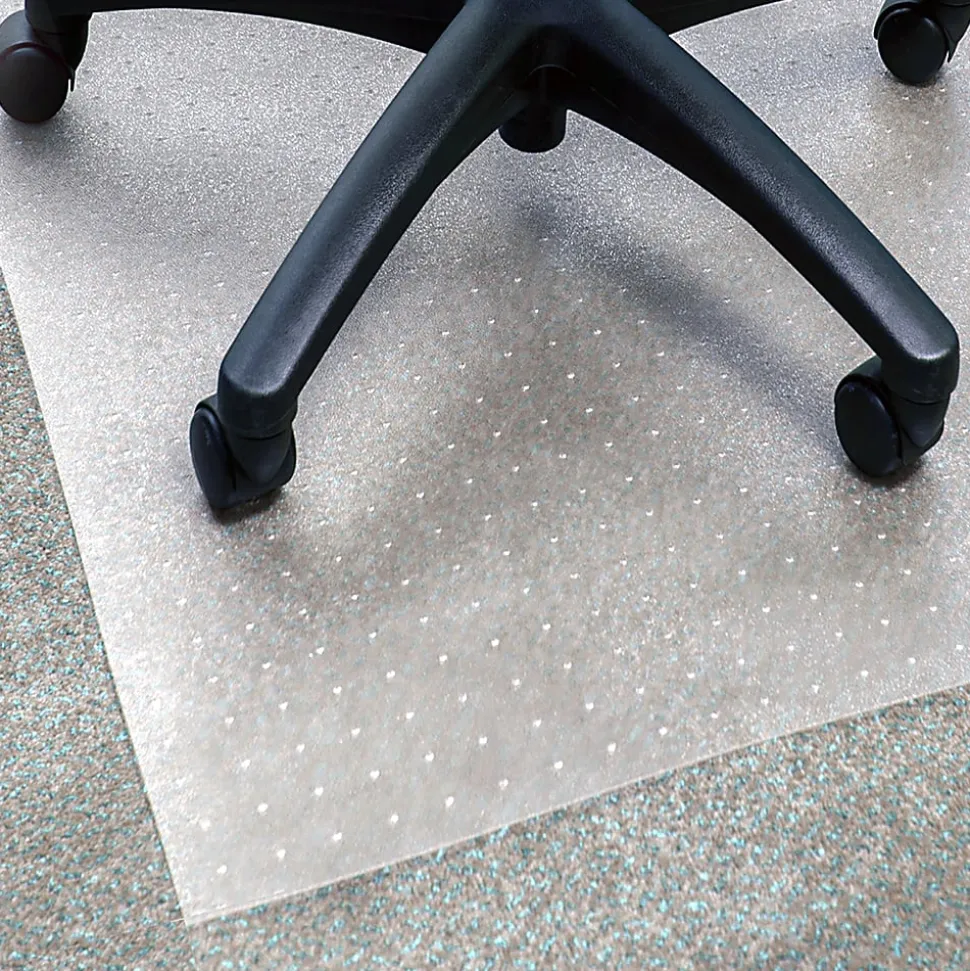 Floortex® Advantagemat® Vinyl Rectangular Chair Mat for Carpets up to 1/4", 48" x 79", Clear, 1120025EV