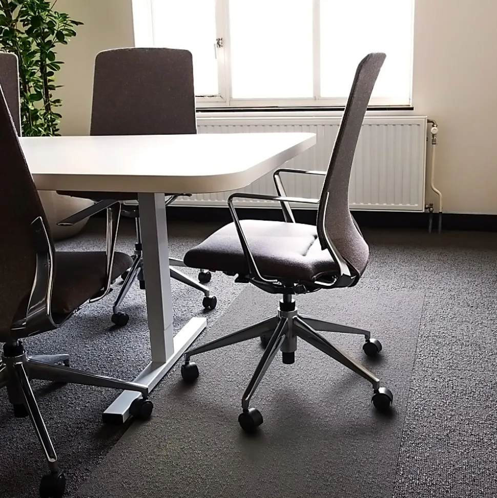 Floortex® Advantagemat® Vinyl Rectangular Chair Mat for Carpets up to 1/4", 48" x 79", Clear, 1120025EV