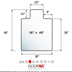 Floortex® Advantagemat® Vinyl Lipped Chair Mat for Carpets, 36" x 48", Black