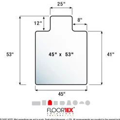 Floortex® Advantagemat® Vinyl Lipped Chair Mat for Carpets, 45