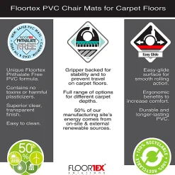Floortex® Advantagemat® Vinyl Lipped Chair Mat for Carpets, 45