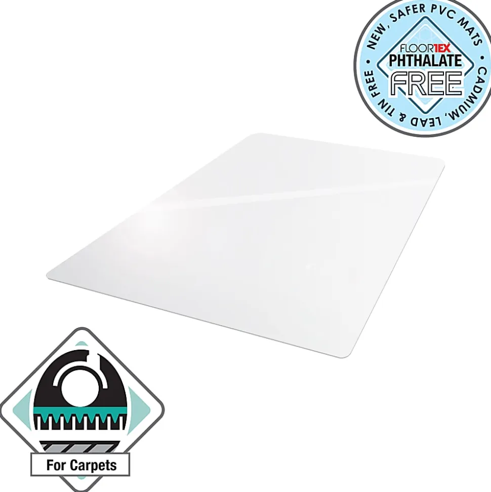 Floortex® Advantagemat® Vinyl Lipped Chair Mat for Hard Floor, 36" x 48", Clear, 129020LV