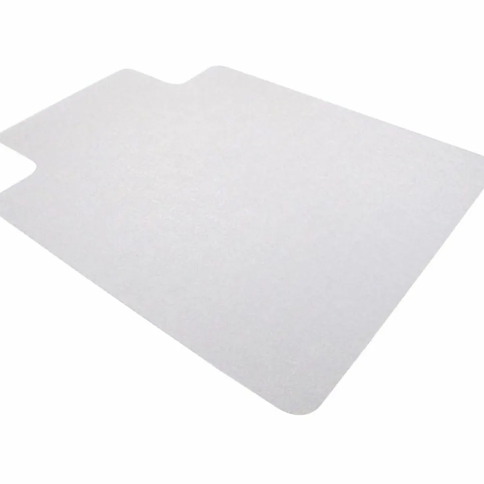 Floortex® Advantagemat® Vinyl Lipped Chair Mat for Hard Floor, 45" x 53", Clear, 12341520LV