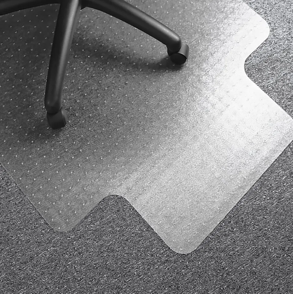 Floortex® Advantagemat® Vinyl-Lipped Chair Mat for Carpets up to 3/8", 45" x 53", Clear