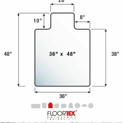 Floortex® Cleartex® Enhanced Polymer Lipped Chair Mat for Carpets up to 3/8