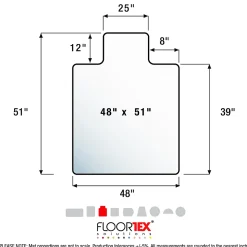 Floortex® Cleartex® Enhanced Polymer Lipped Chair Mat for Carpets up to 3/8