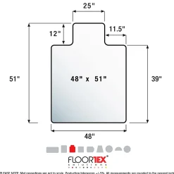 Floortex® Cleartex® Enhanced Polymer Lipped Chair Mat for Hard Floors, 48