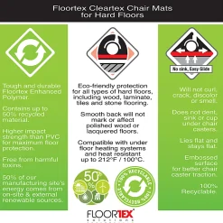 Floortex® Cleartex® Enhanced Polymer Lipped Chair Mat for Hard Floors, 48