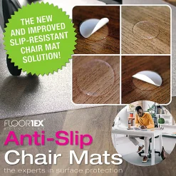 Floortex® Cleartex® Evolutionmat® Rectangular Anti-Slip Chair Mat for Hard Floors and Very Low Pile Carpets, 36