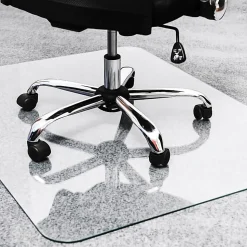 Floortex Cleartex Glaciermat Glass Rectangular Chair Mat - Hard Floor, Home, Office, Carpet - 40