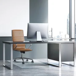 Floortex Cleartex Glaciermat Glass Rectangular Chair Mat - Hard Floor, Home, Office, Carpet - 40