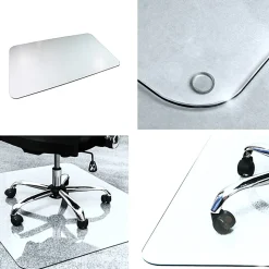 Floortex Cleartex Glaciermat Glass Rectangular Chair Mat - Hard Floor, Home, Office, Carpet - 40