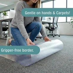 Floortex® Cleartex® TrYlok® Vinyl Rectangular Chair Mat for Low Pile Carpets up to 1/4