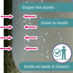 Floortex® Cleartex® TrYlok® Vinyl Rectangular Chair Mat for Low Pile Carpets up to 1/4