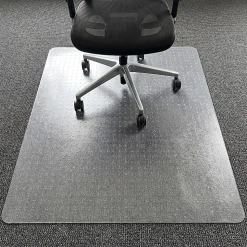 Floortex® Cleartex® TrYlok® Vinyl Rectangular Chair Mat for Low Pile Carpets up to 1/4