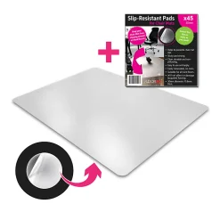 Floortex® Cleartex® Unomat® Anti-Slip Rectangular Polycarbonate Chair Mat Hard Floors and Carpet Tiles, 48" x 60", Clear