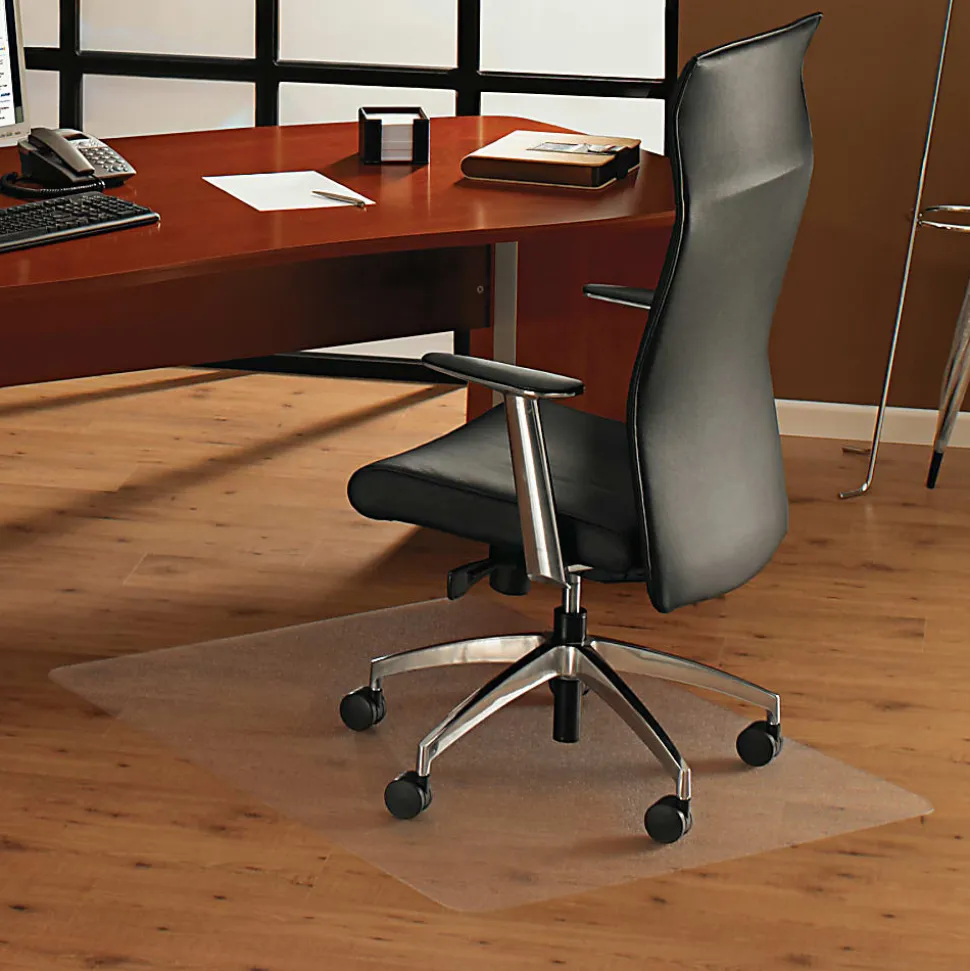 Floortex Cleartex® Unomat Anti-Slip Rectangular Chair Mat Hard Floors and Carpet Tiles, 48"W x 53"L, Clear, 1 Mat