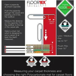 Floortex Cleartex® Unomat Anti-Slip Rectangular Chair Mat Hard Floors and Carpet Tiles, 48
