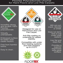 Floortex Cleartex® Unomat Anti-Slip Rectangular Chair Mat Hard Floors and Carpet Tiles, 48