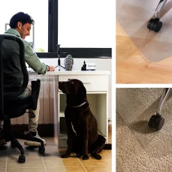 Floortex® Cleartex® Unomat® Anti-Slip Rectangular Polycarbonate Chair Mat Hard Floors and Carpet Tiles, 48