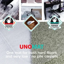 Floortex® Cleartex® Unomat® Anti-Slip Rectangular Polycarbonate Chair Mat Hard Floors and Carpet Tiles, 48