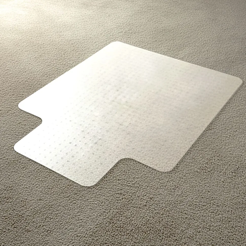 Floortex® Computex® Anti-Static Vinyl Lipped Chair Mat for Carpets up to 3/8", 45" x 53", Clear