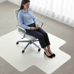 Floortex® Computex® Anti-Static Vinyl Lipped Chair Mat for Carpets up to 3/8", 45" x 53", Translucent