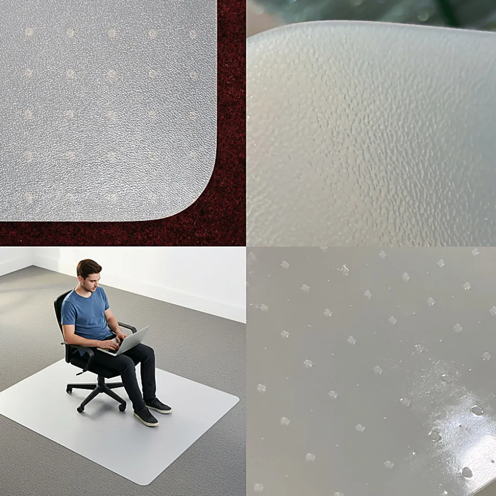 Floortex® Computex® Anti-Static Vinyl Rectangular Chair Mat for Carpets up to 3/8", 48" x 60", Translucent