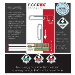 Floortex® Computex® Anti-Static Vinyl Rectangular Chair Mat for Carpets up to 3/8