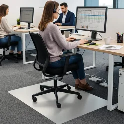 Floortex® Computex® Anti-Static Vinyl Rectangular Chair Mat for Carpets up to 3/8", 48" x 60", Clear