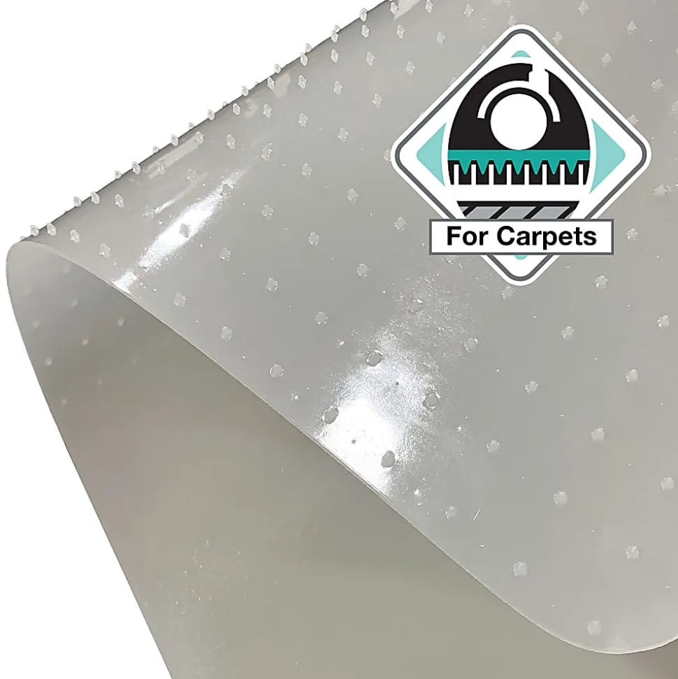 Floortex® Computex® Anti-Static Vinyl Rectangular Chair Mat for Carpets up to 3/8", 48" x 60", Clear