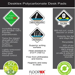 Floortex® Desktex® Polycarbonate Rectangular Desk Pad, 20