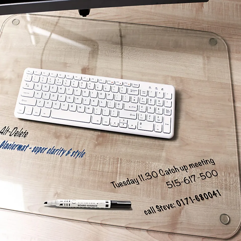 Floortex® Desktex® 19" x 24" Glass Desk Pad
