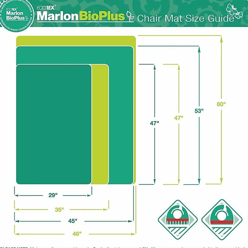 Floortex Ecotex BioPlus Polycarbonate Chair Mat for Hard Floors - 46" x 60", Clear