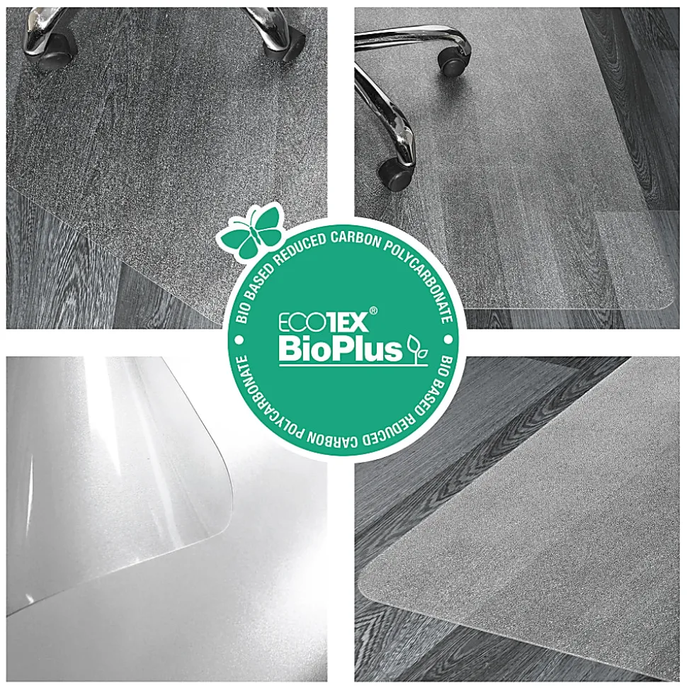 Floortex Ecotex BioPlus Polycarbonate Chair Mat for Hard Floors - 46" x 60", Clear