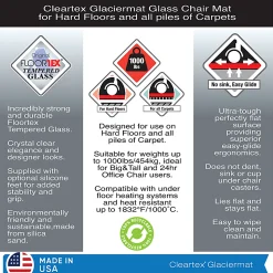 Floortex® Glaciermat® Heavy-Duty Glass Chair Mat For Hard Floors And Carpets, 36