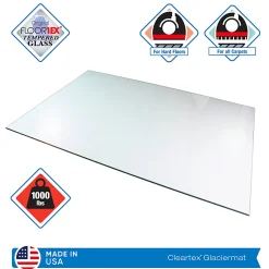 Floortex® Glaciermat® Heavy-Duty Glass Chair Mat For Hard Floors And Carpets, 36