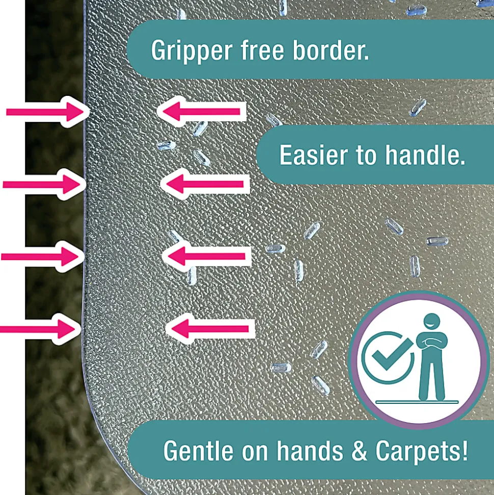Floortex® TrYlok® 45" x 53" Rectangular Chair Mat for Low Pile Carpets