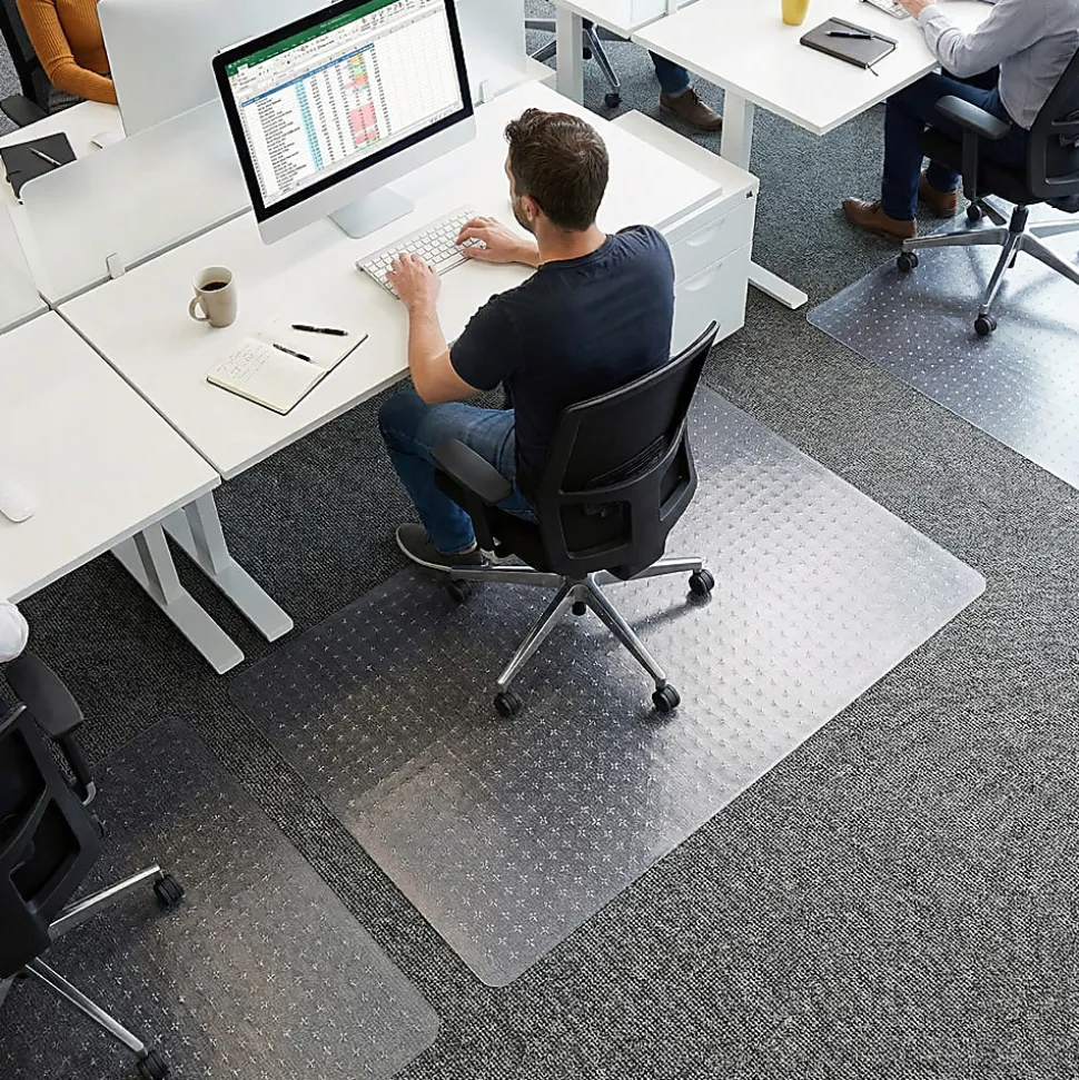 Floortex® TrYlok® 29" x 47" Rectangular Chair Mat for Low Pile Carpets