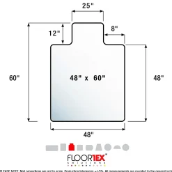 Floortex® Ultimat® Polycarbonate Lipped Chair Mat For Hard Floors, 48